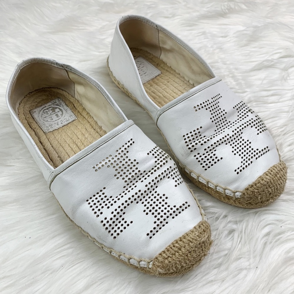 Tory Burch Cream Espadrilles with Logo